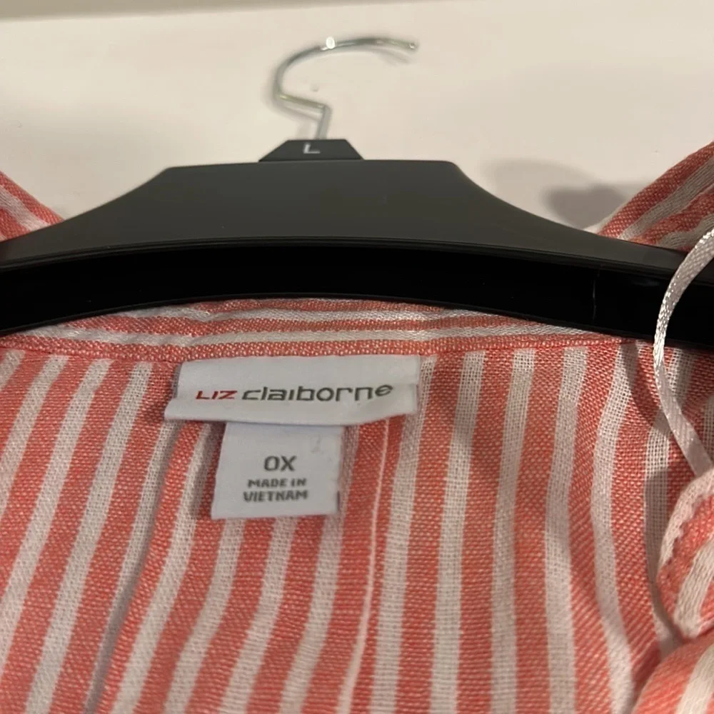 Liz Claiborne orange and white striped top NEW - Picture 5 of 9